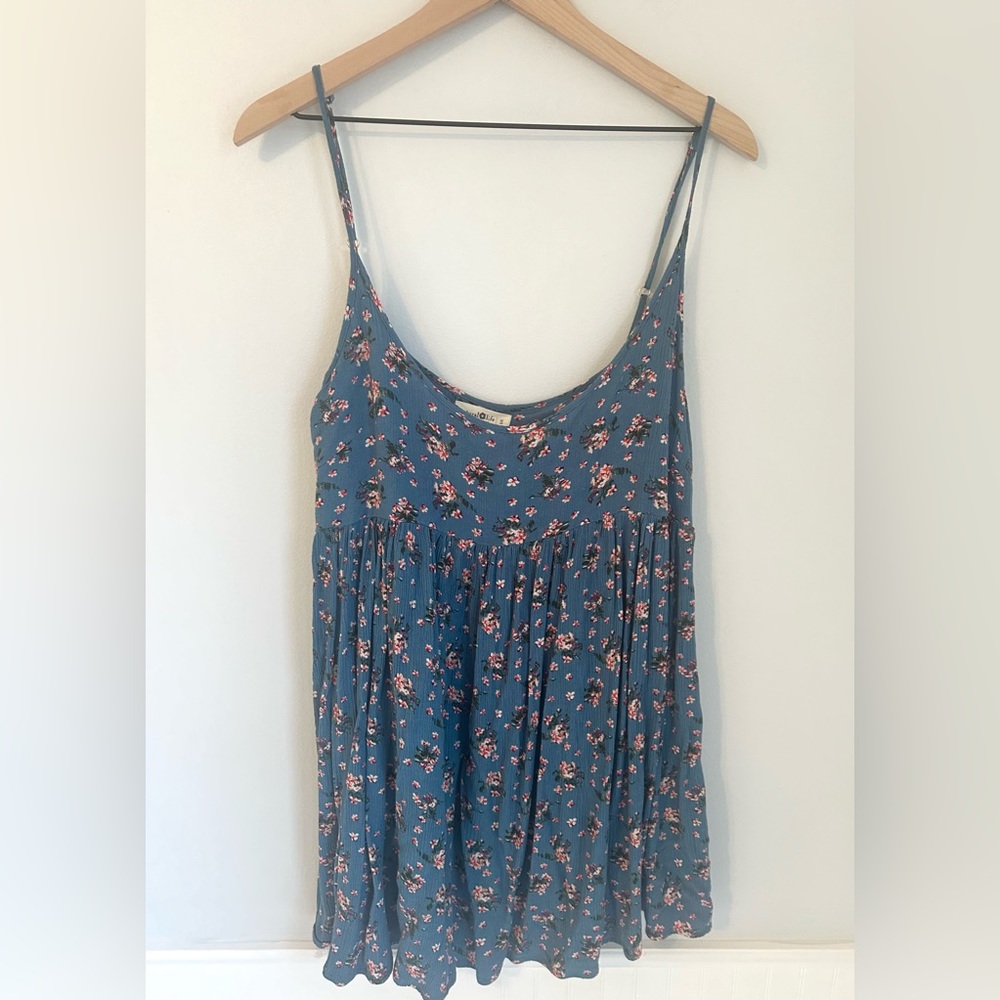 Natural Life blue floral mini dress size small